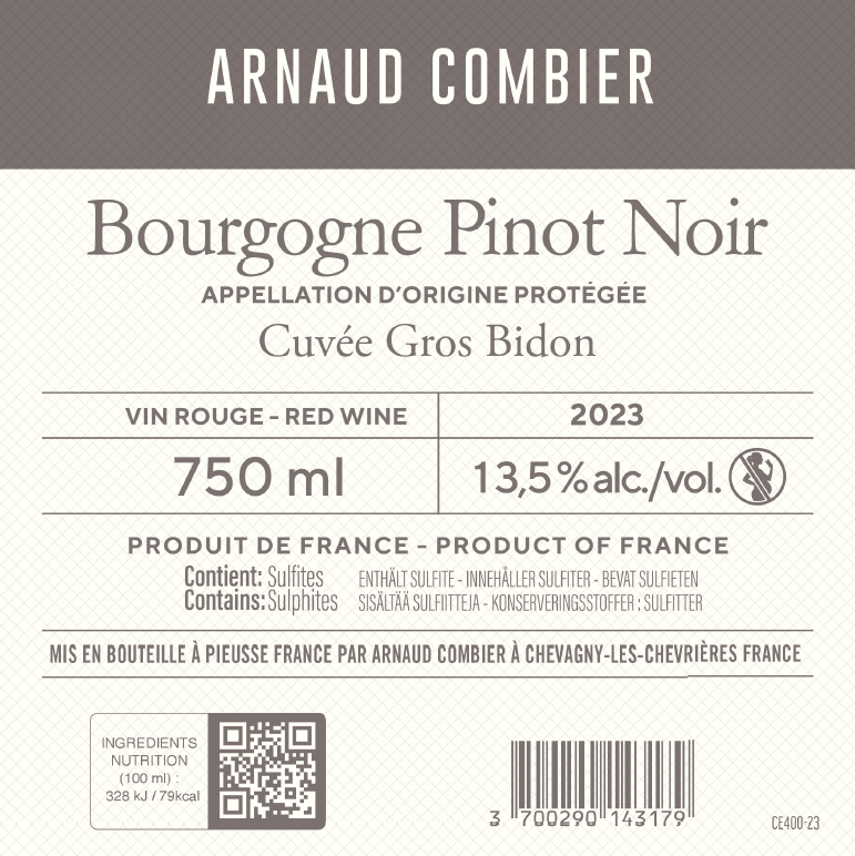 ETIQUETTE PREMIERE GOUTTE ROUGE