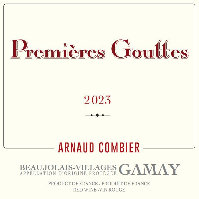 ETIQUETTE PREMIERE GOUTTE ROUGE